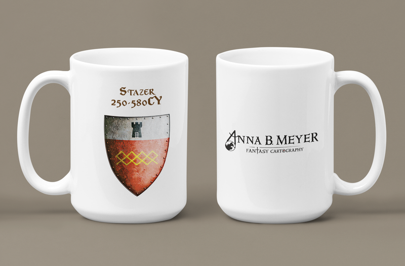 Stazer 250-580CY Heraldry of Greyhawk Anna Meyer Cartography Coffee Mug 11oz/15oz