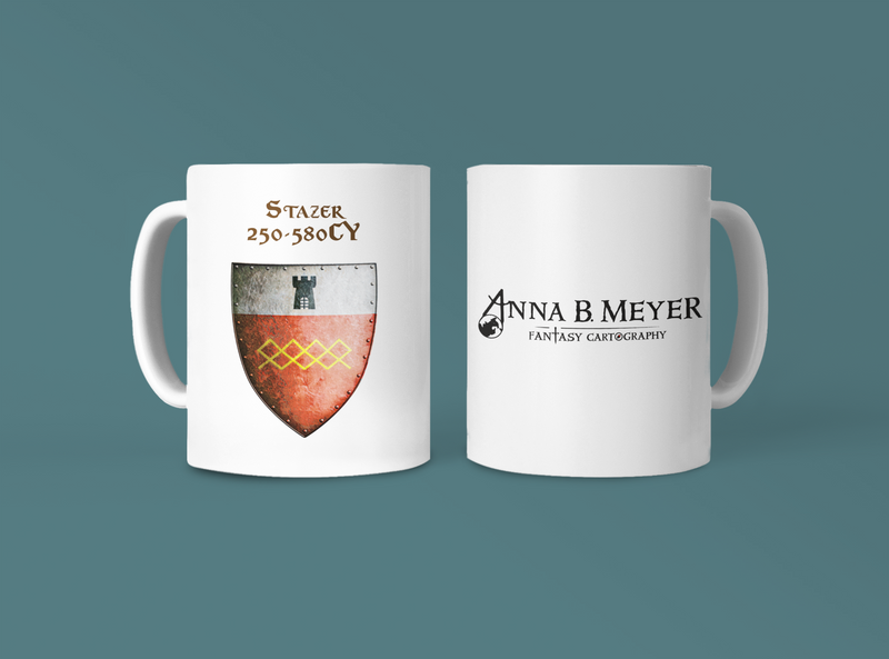 Stazer 250-580CY Heraldry of Greyhawk Anna Meyer Cartography Coffee Mug 11oz/15oz