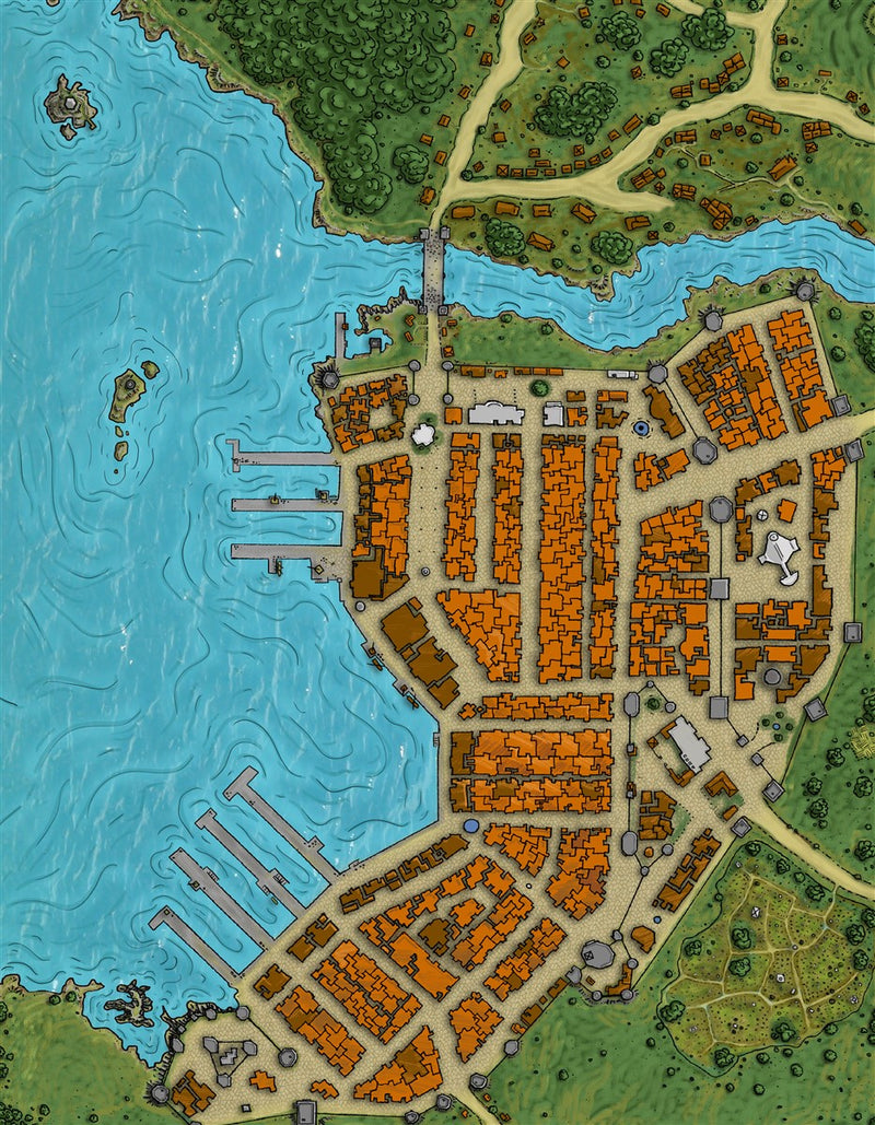 Summercoast City Fantasy Map