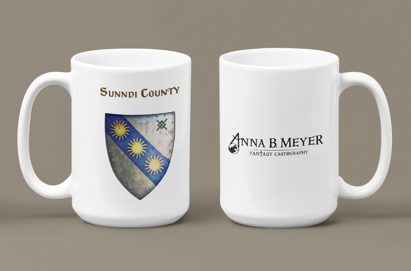 Sunndi County Heraldry of Greyhawk Anna Meyer Cartography Coffee Mug 11oz/15oz