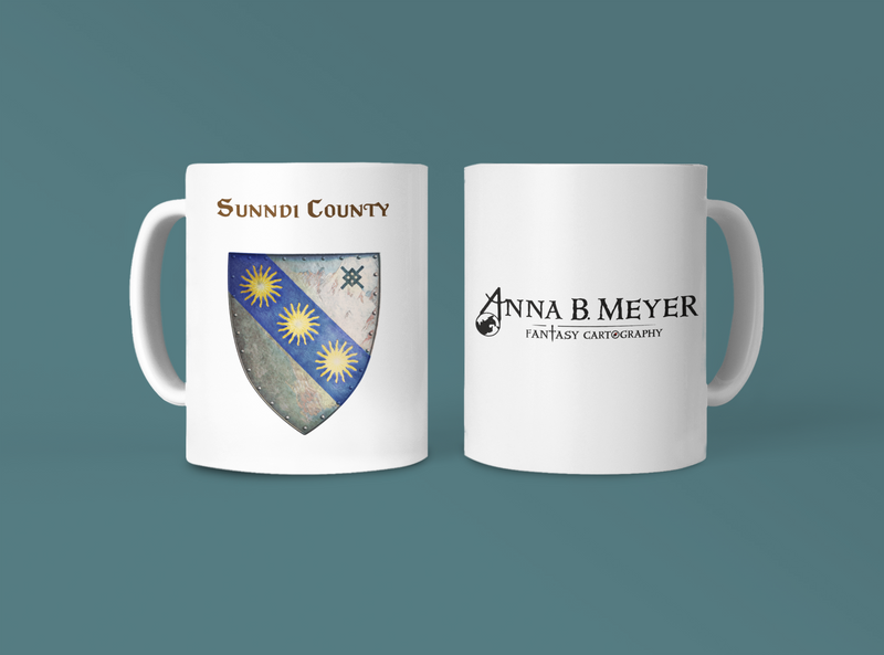 Sunndi County Heraldry of Greyhawk Anna Meyer Cartography Coffee Mug 11oz/15oz