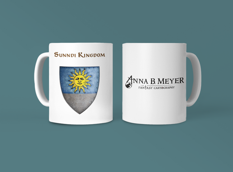 Sunndi Kingdom Heraldry of Greyhawk Anna Meyer Cartography Coffee Mug 11oz/15oz