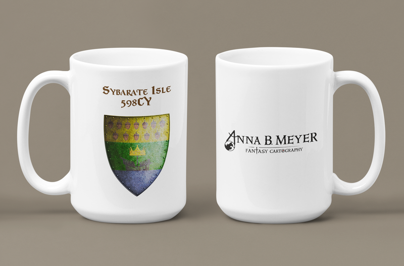 Sybarate Isle 598CY Heraldry of Greyhawk Anna Meyer Cartography Coffee Mug 11oz/15oz
