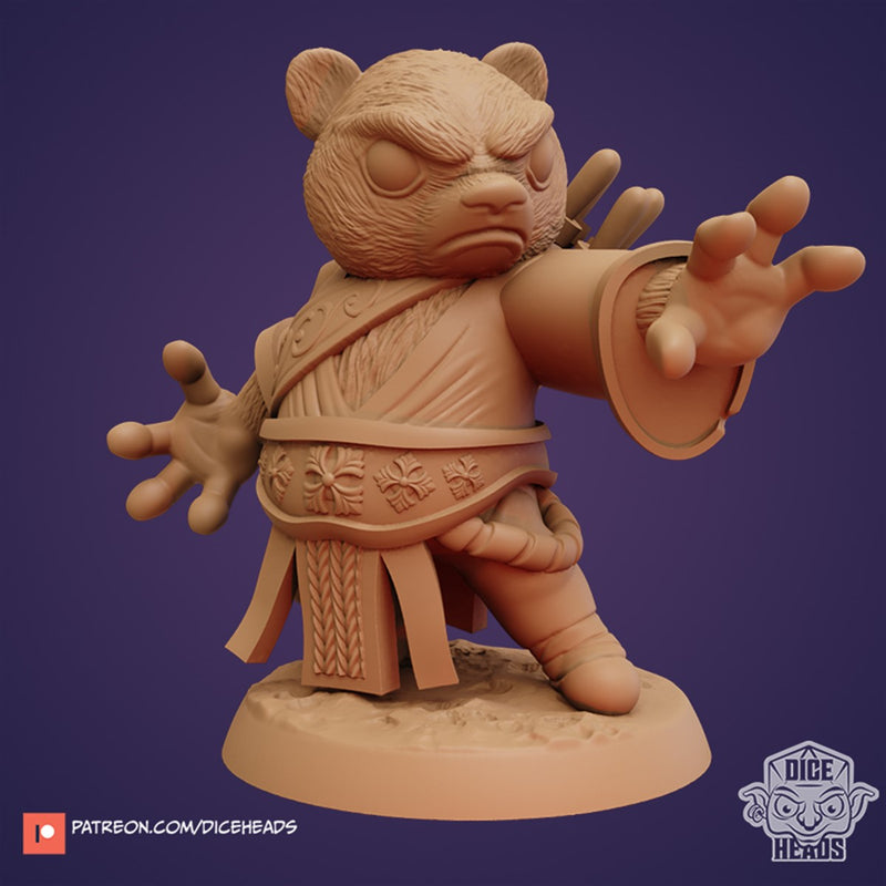Taio The Panda Wizard 3D Printed Miniature Legends of Calindria Primed