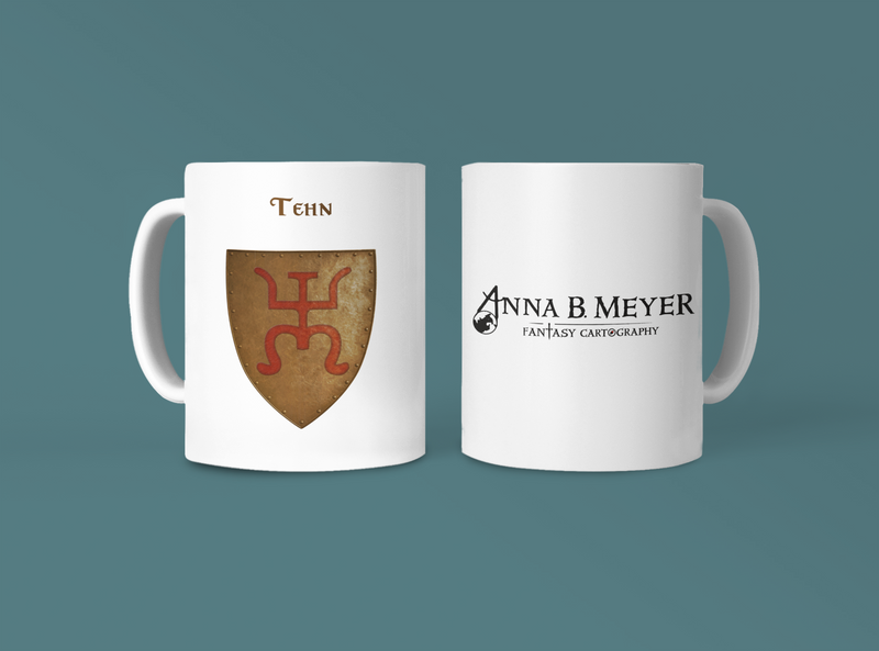 Tehn-3 Heraldry of Greyhawk Anna Meyer Cartography Coffee Mug 11oz/15oz