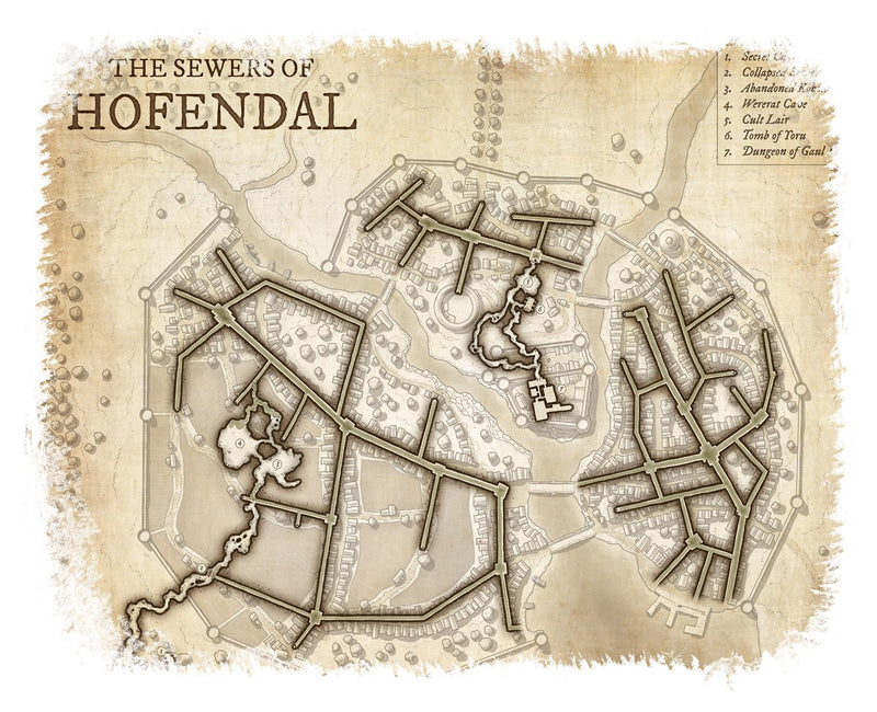 The Sewers of Hofendal Map Cotton T-Shirt
