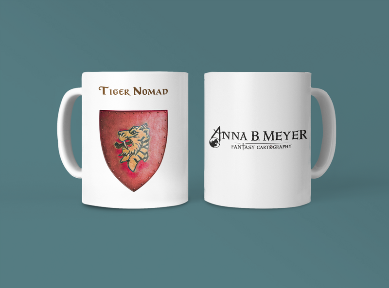 Tiger Nomad Heraldry of Greyhawk Anna Meyer Cartography Coffee Mug 11oz/15oz