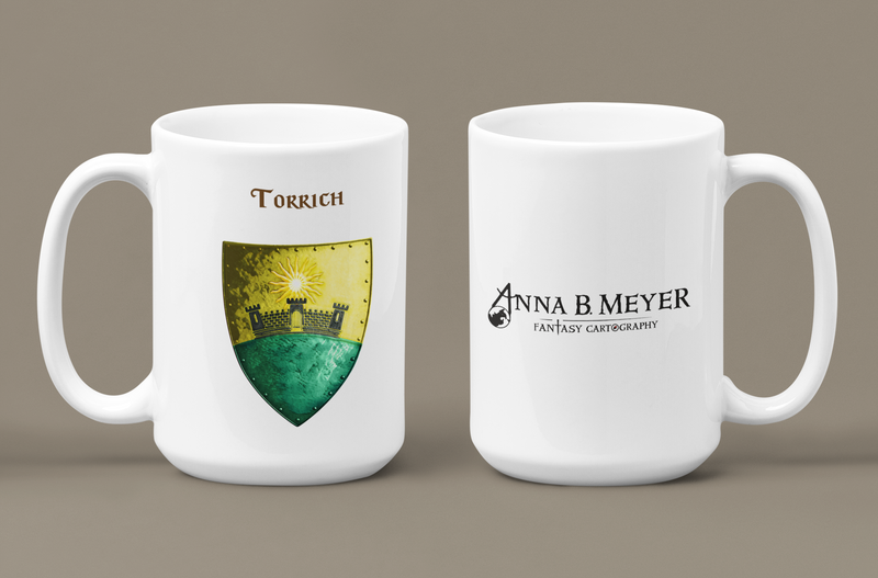 Torrich Heraldry of Greyhawk Anna Meyer Cartography Coffee Mug 11oz/15oz