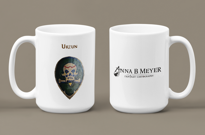 Urzun Heraldry of Greyhawk Anna Meyer Cartography Coffee Mug 11oz/15oz