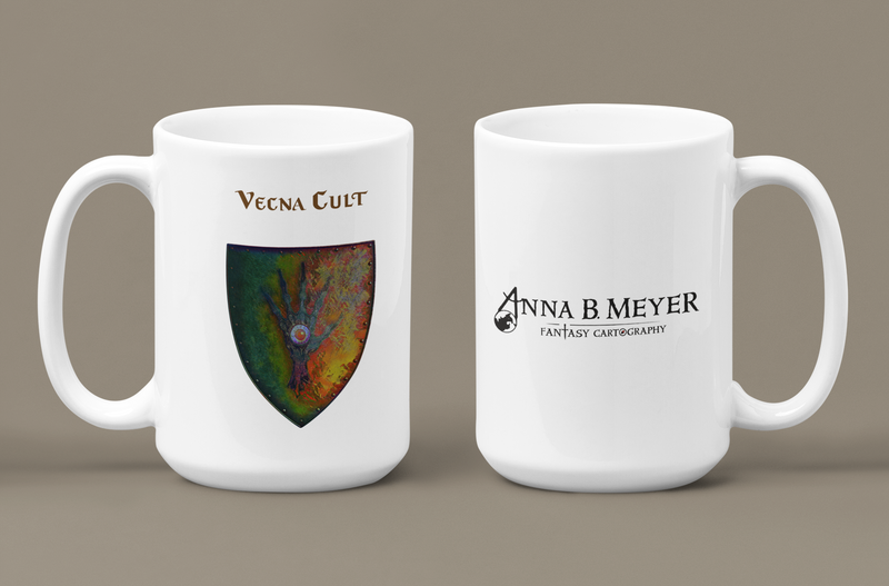 Vecna Cult Heraldry of Greyhawk Anna Meyer Cartography Coffee Mug 11oz/15oz