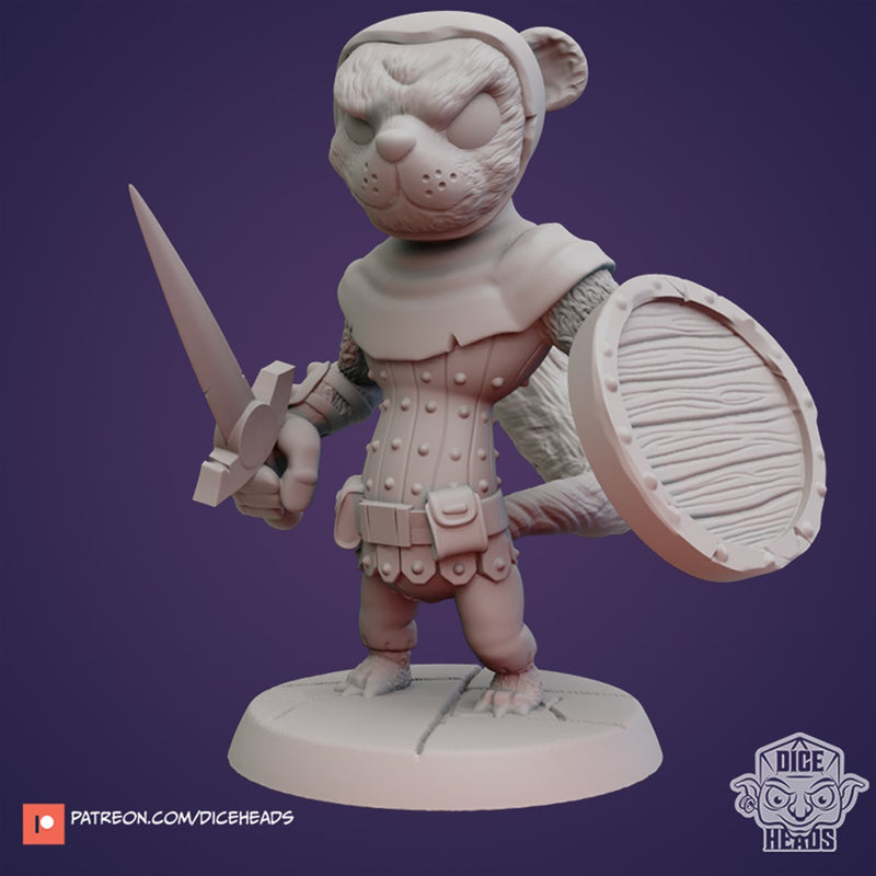 Weal Scarlet The Weasel Bandit 3D Printed Miniature Legends of Calindria Primed