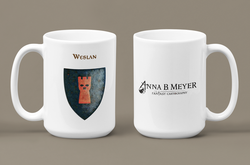 Weslan Heraldry of Greyhawk Anna Meyer Cartography Coffee Mug 11oz/15oz