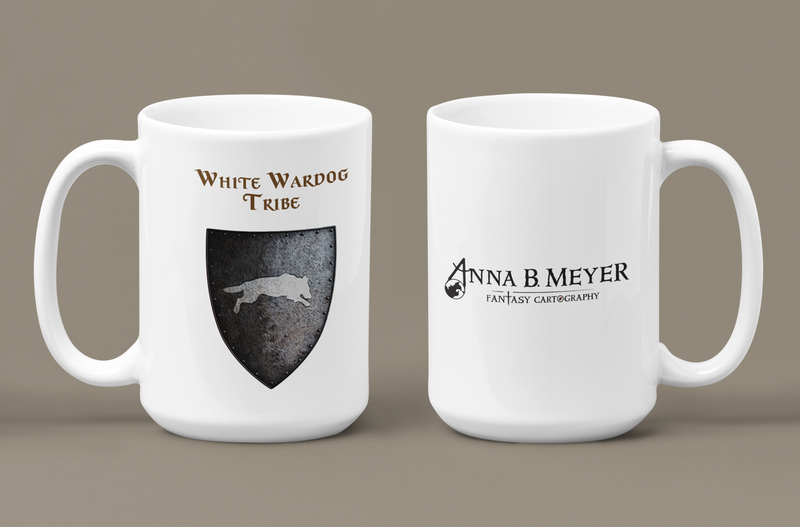 White Wardog Tribe Heraldry of Greyhawk Anna Meyer Cartography Coffee Mug 11oz/15oz