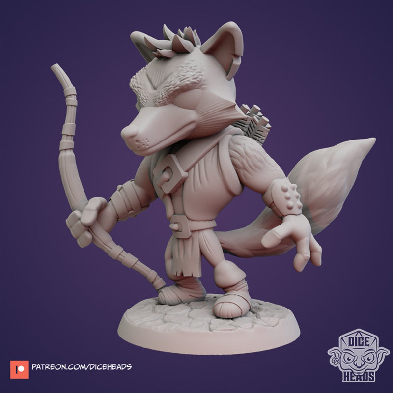 Wily Wellborn The Kitsune Bandit 3D Printed Miniature Legends of Calindria Primed
