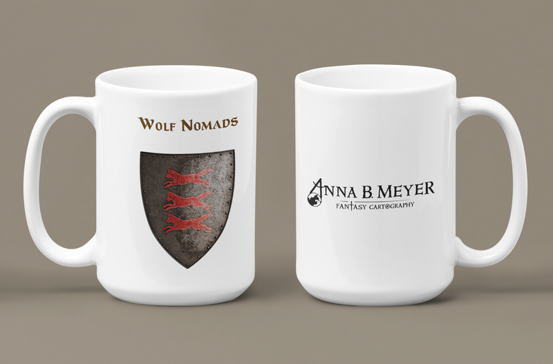 Wolf Nomads Heraldry of Greyhawk Anna Meyer Cartography Coffee Mug 11oz/15oz