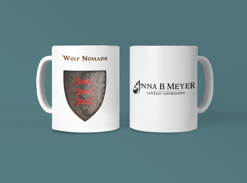 Wolf Nomads Heraldry of Greyhawk Anna Meyer Cartography Coffee Mug 11oz/15oz