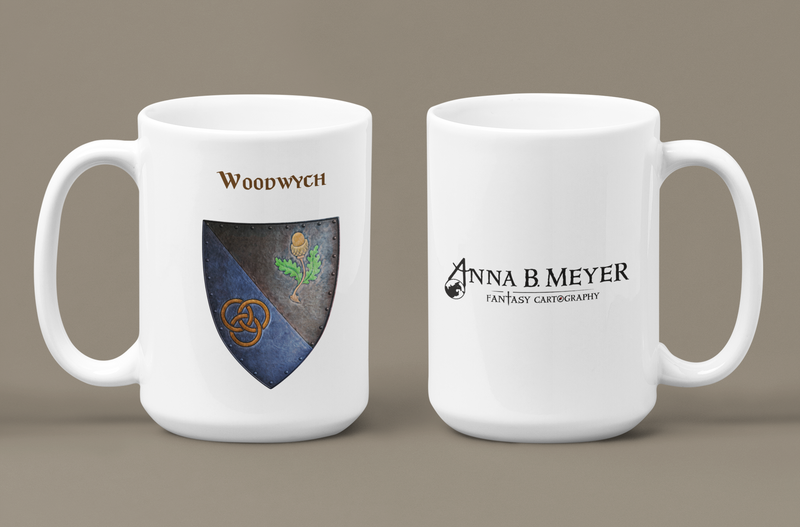 Woodwych Heraldry of Greyhawk Anna Meyer Cartography Coffee Mug 11oz/15oz