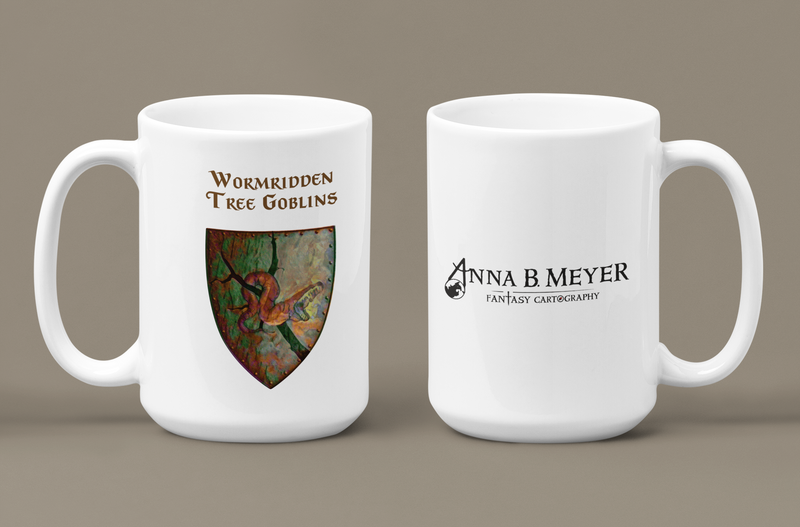 Wormridden Tree Goblins Heraldry of Greyhawk Anna Meyer Cartography Coffee Mug 11oz/15oz