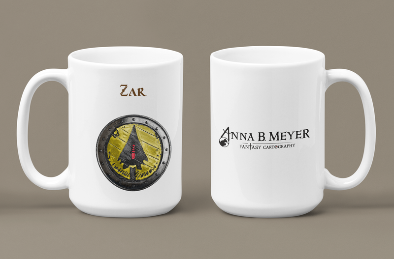 Zar Heraldry of Greyhawk Anna Meyer Cartography Coffee Mug 11oz/15oz