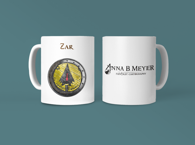 Zar Heraldry of Greyhawk Anna Meyer Cartography Coffee Mug 11oz/15oz