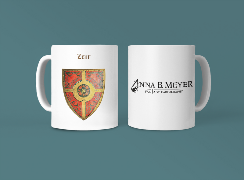 Zeif Heraldry of Greyhawk Anna Meyer Cartography Coffee Mug 11oz/15oz